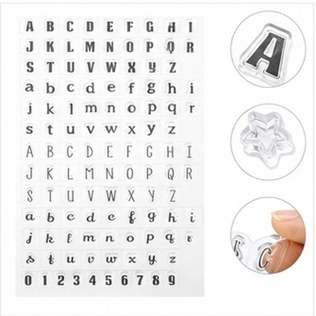 Clear Silicone Stamps For Card Making - Ensemble de 4 tampons transparents en