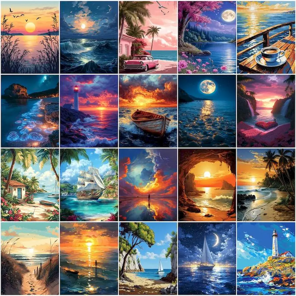 Painting Supplies - Peinture à l'aquarelle par numéros, paysage